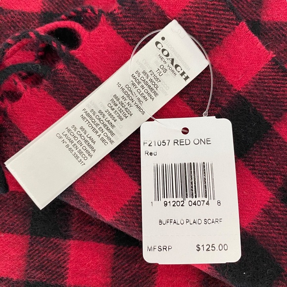 Coach Buffalo Plaid Scarf - Picture 5 of 7